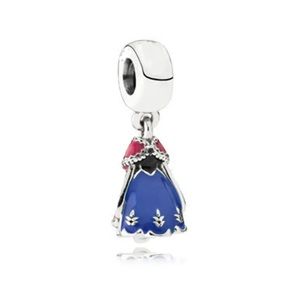 New Disney Frozen Anna Dress Dangle Charm- Pandora Compatible.